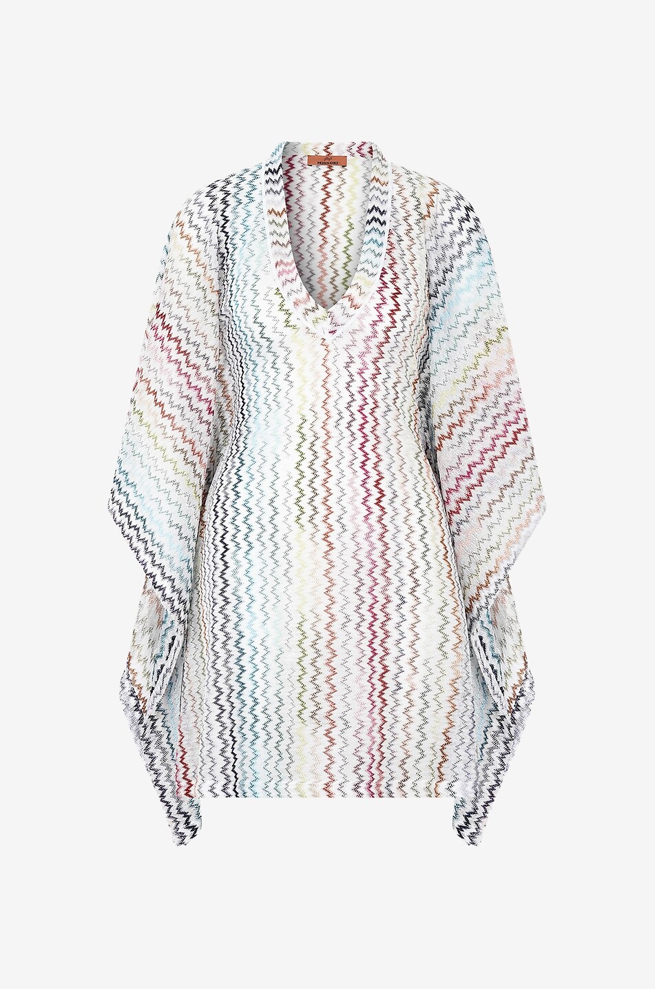 Kurz-Kaftan aus Strick mit Glitter-Zickzack