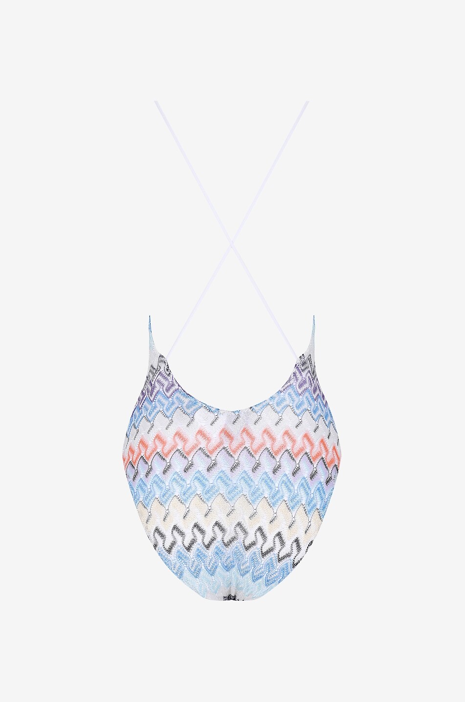 Psychedelic pattern adorned V-neck swimsuit