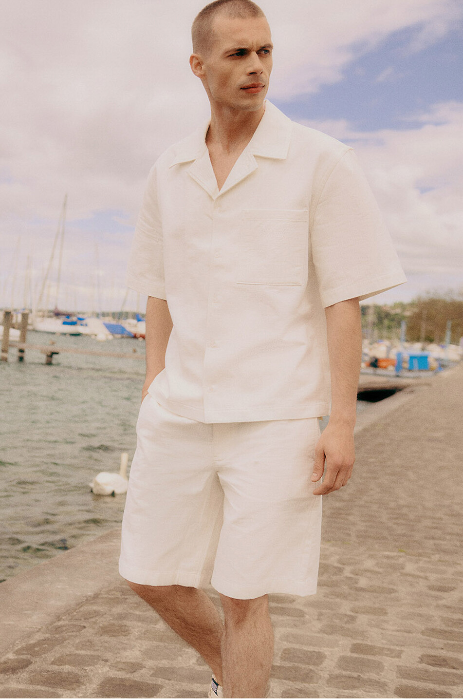 AXEL ARIGATO Bermuda en coton Vapor Homme Beige clair 4