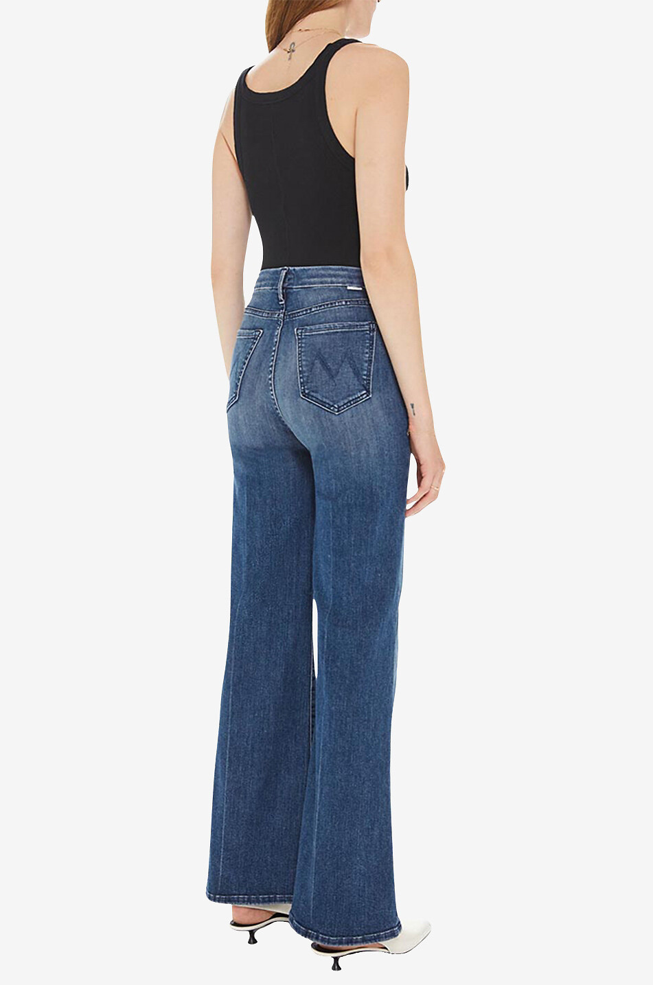 MOTHER High Waisted Roller Skimp cotton bootcut jeans Women MEDIUM BLUE 5