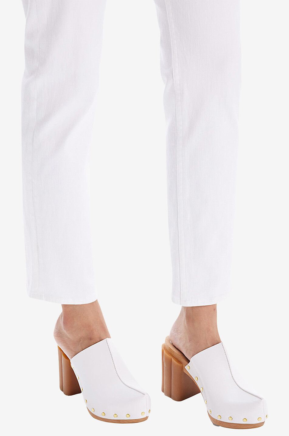 MOTHER High Waisted Rider Ankle cotton slim-fit jeans Women WHITE 7