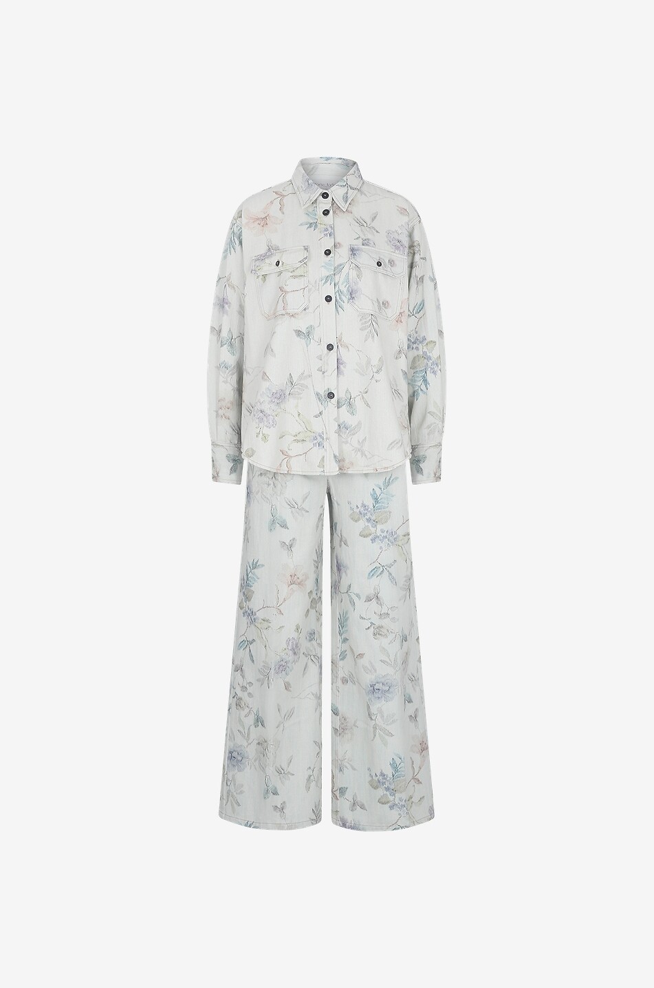 FORTE FORTE Langärmelige Hemdjacke aus Baumwolle Kiss From a Rose Damen BLAU 4