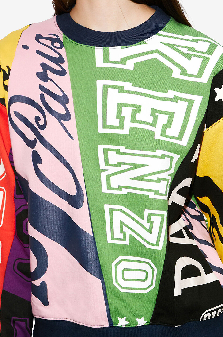 Sweat-shirt à col rond imprimé Kenzo Flag