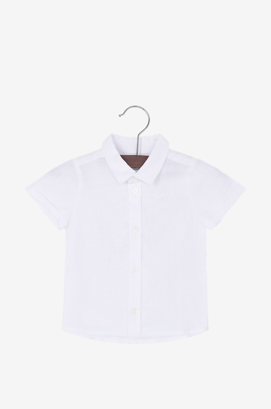 TARTINE ET CHOCOLAT Linen short-sleeved baby shirt Baby WHITE 1