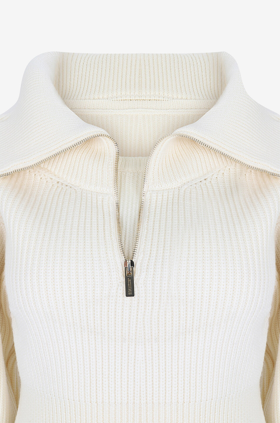 JACQUEMUS Pull côtelé raccourci épais La maille Risoul Femme BLANC CASSE 3