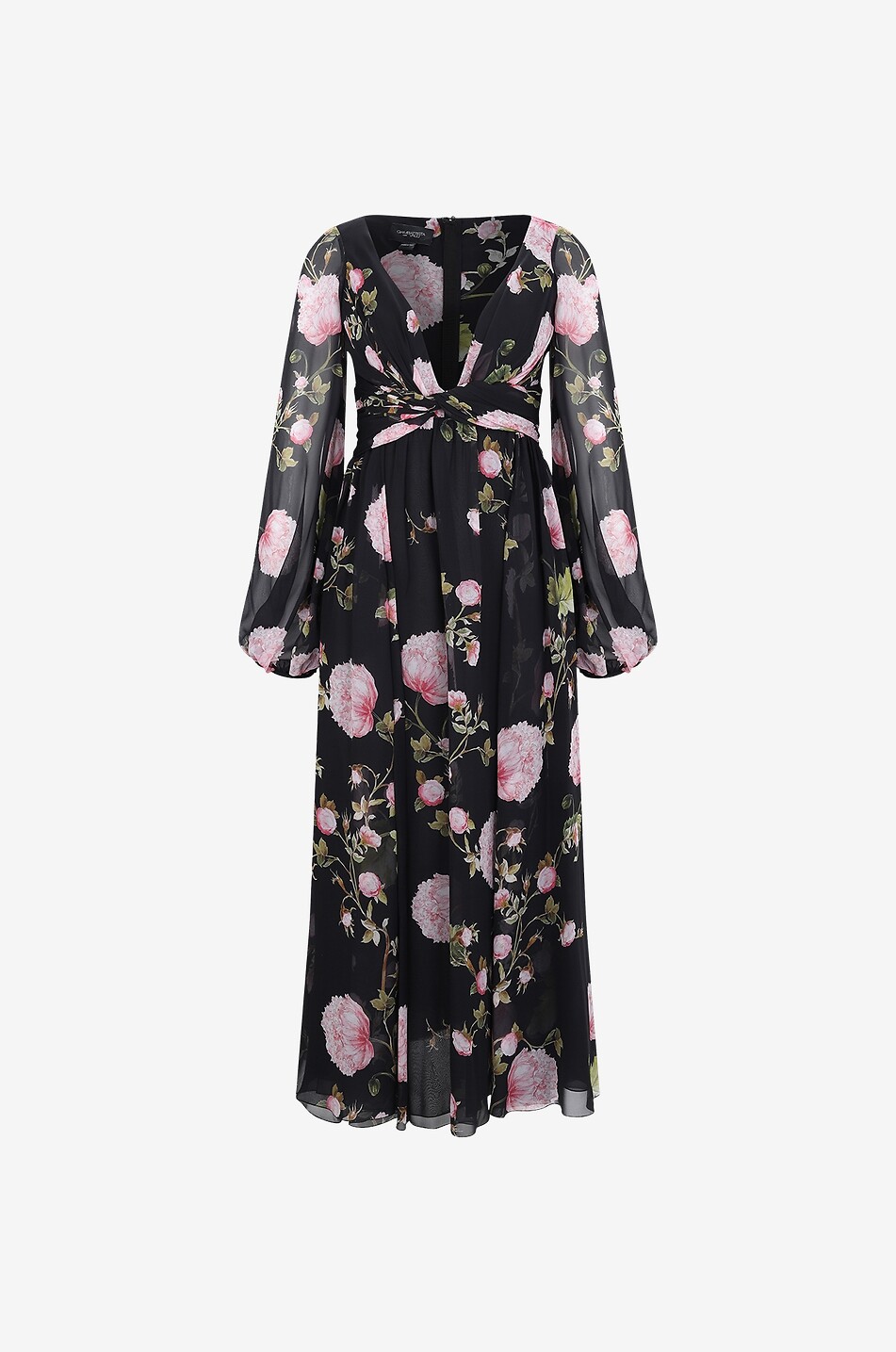 Robe en mousseline de soie imprimée Peonies