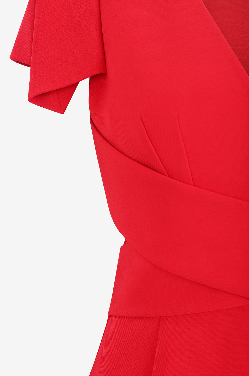 ROLAND MOURET Robe fourreau en cady drapé à manches cape Femme ROUGE 3
