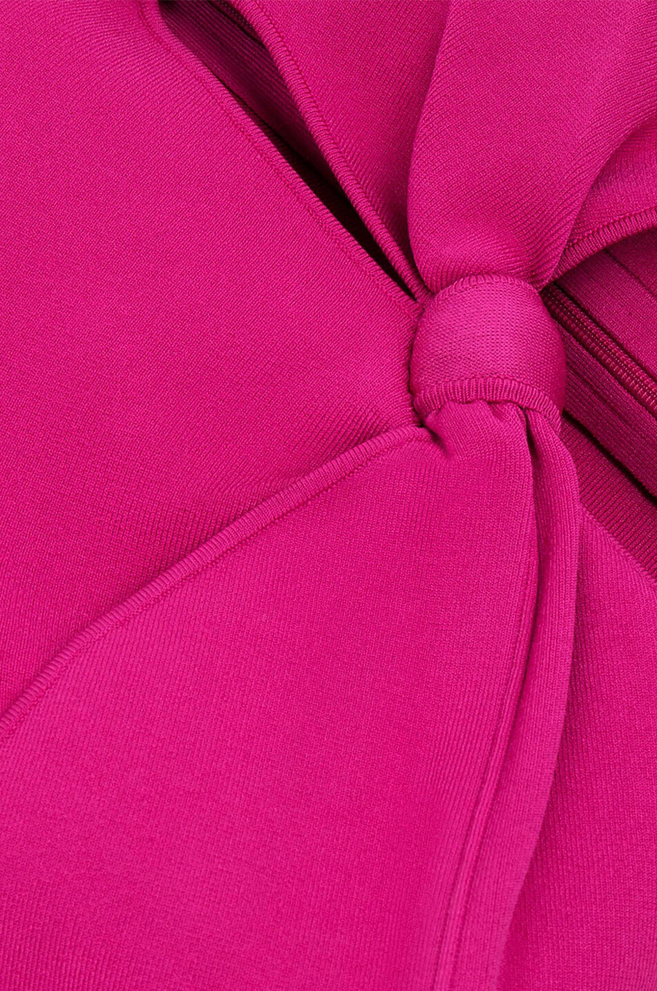 Robe midi évasée en maille détail noeud