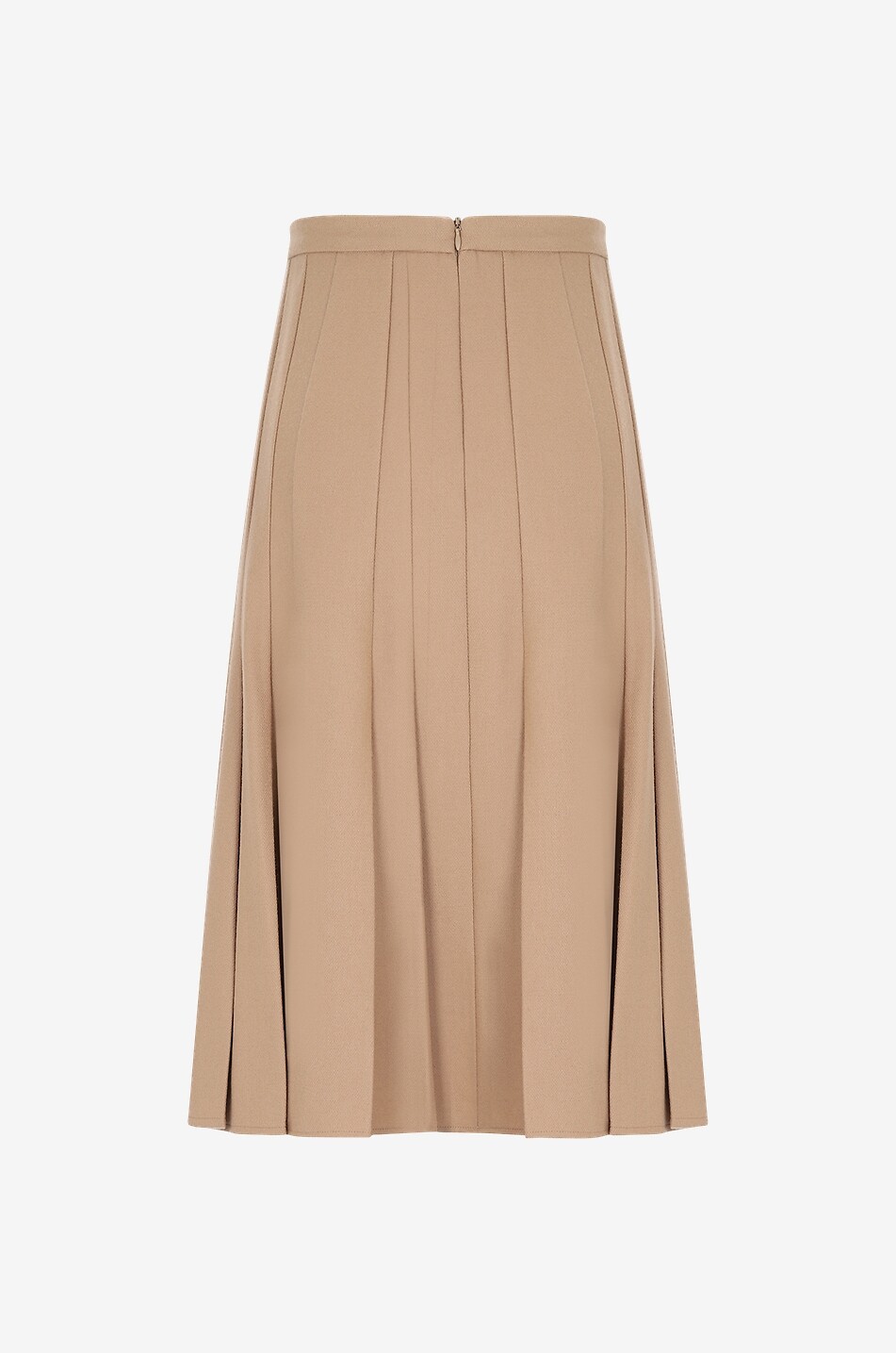 ERMANNO SCERVINO Flared midi skirt in virgin wool with pleating Women BEIGE 2