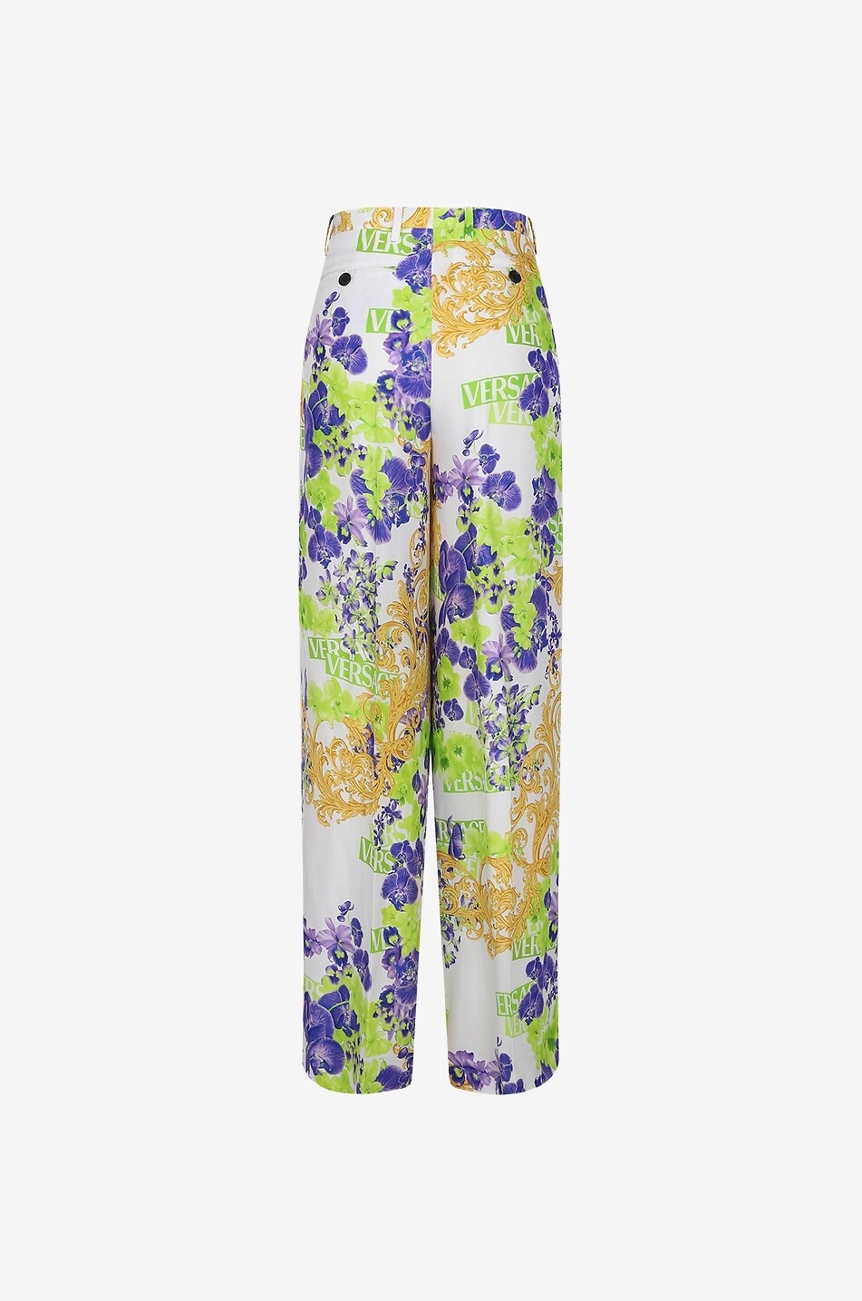 Fliessende bedruckte weite Hose Medusa Orchid