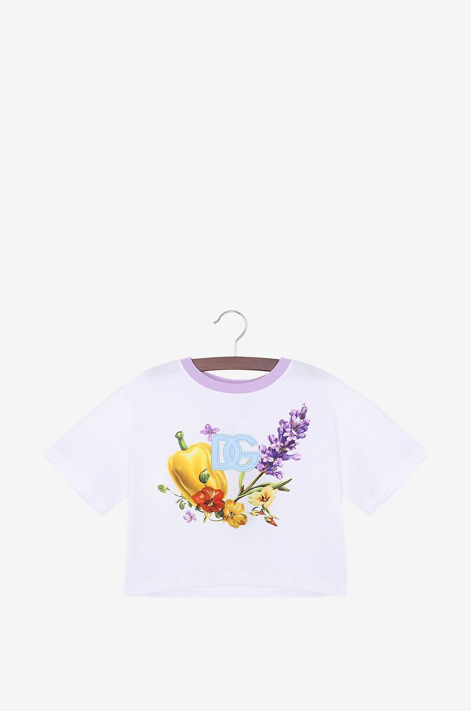 Farmer girl's boxy printed and embroidered T-shirt