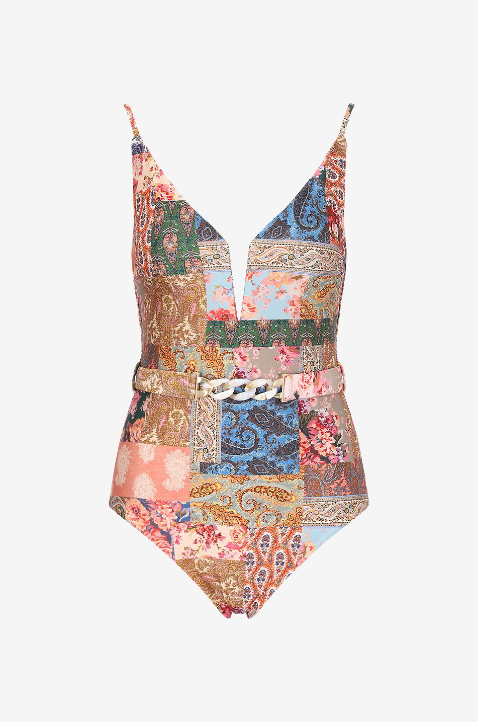 ZIMMERMANN Maillot de bain imprimé patchwork Devi Plunge V Wire Femme MULTICOLORE 1