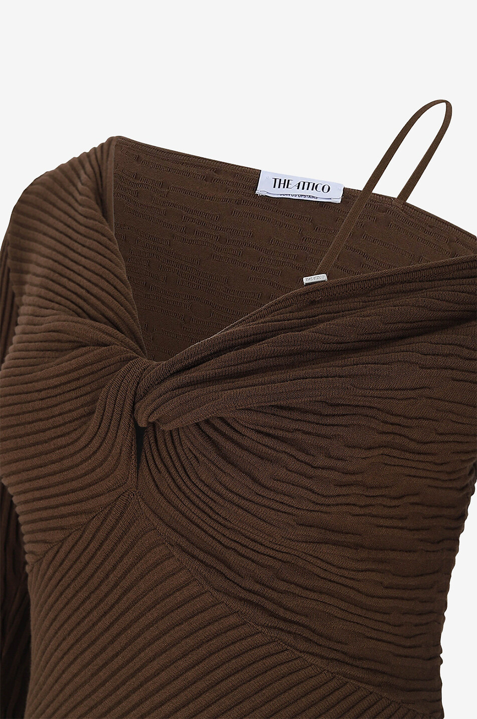 THE ATTICO Desai asymmetric mini knit dress Women BROWN 3