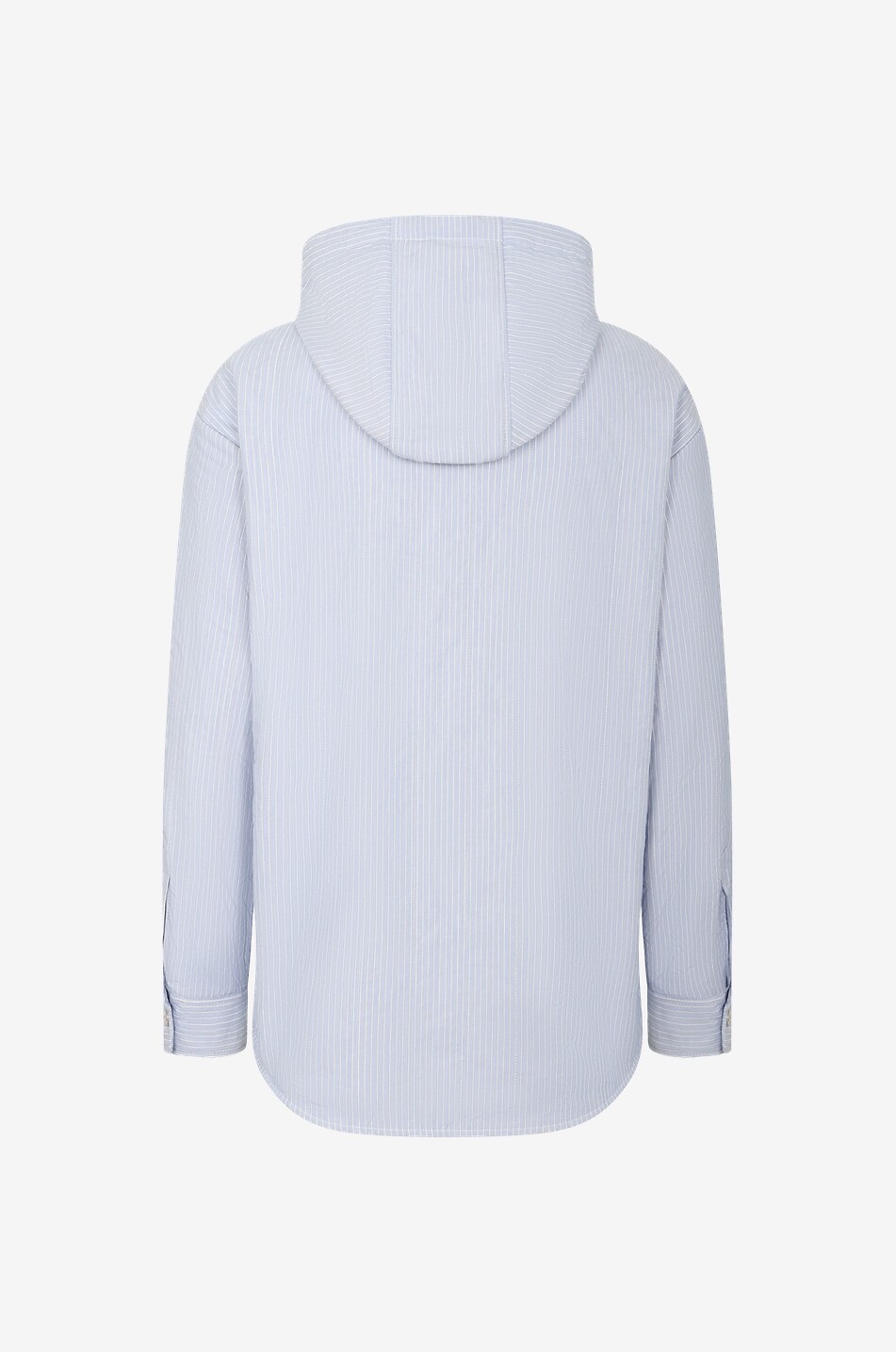 Dropped shoulder striped terry lined overshirt