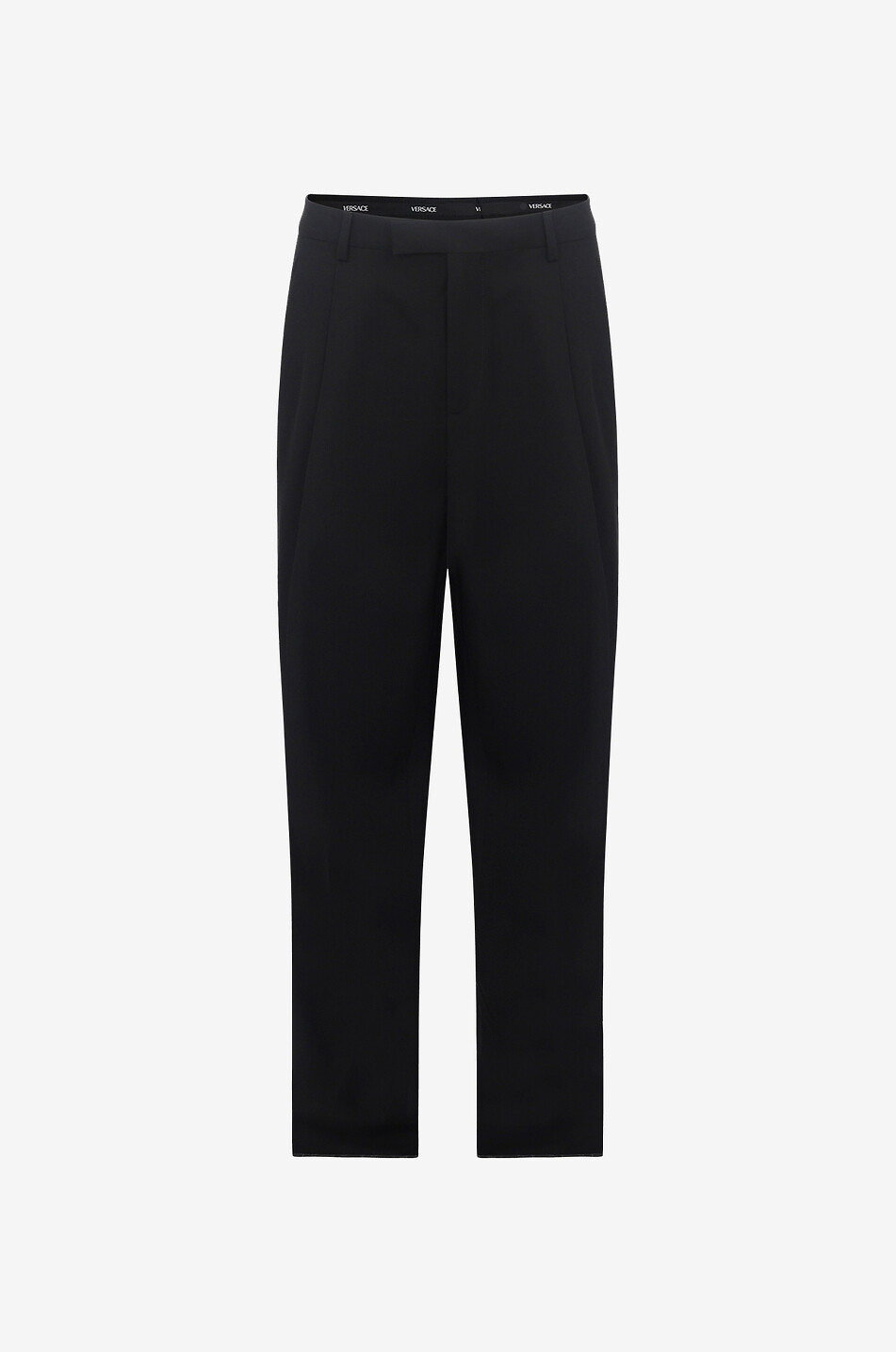 Twill wide-leg tailored trousers