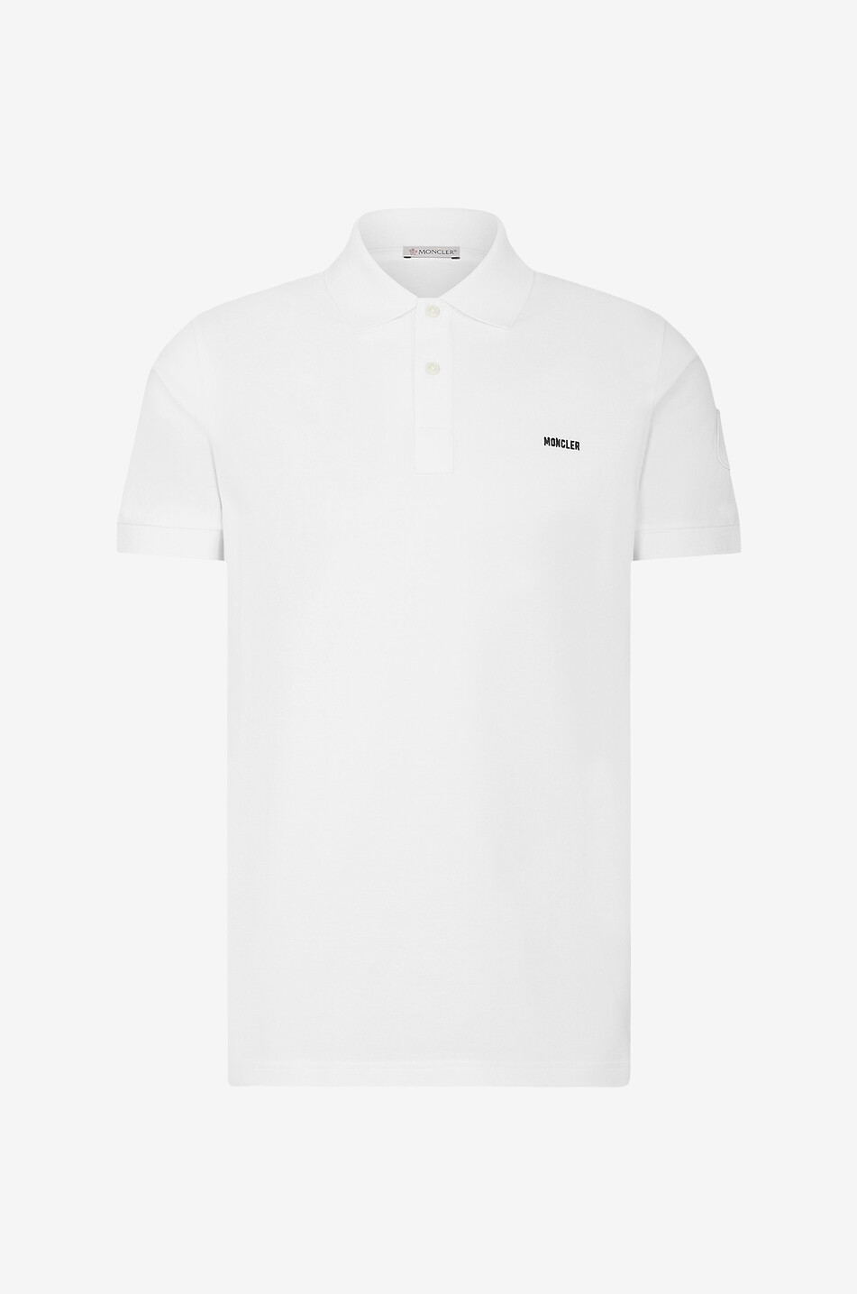MONCLER Polo à manches courtes en coton piqué brodé MONCLER Homme BLANC 1