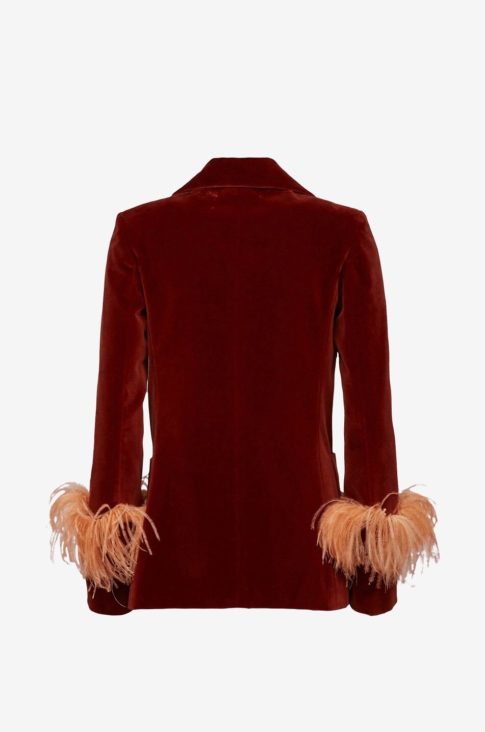 LA DOUBLEJ Samtblazer mit Federn Keaton Damen DUNKELROT 2