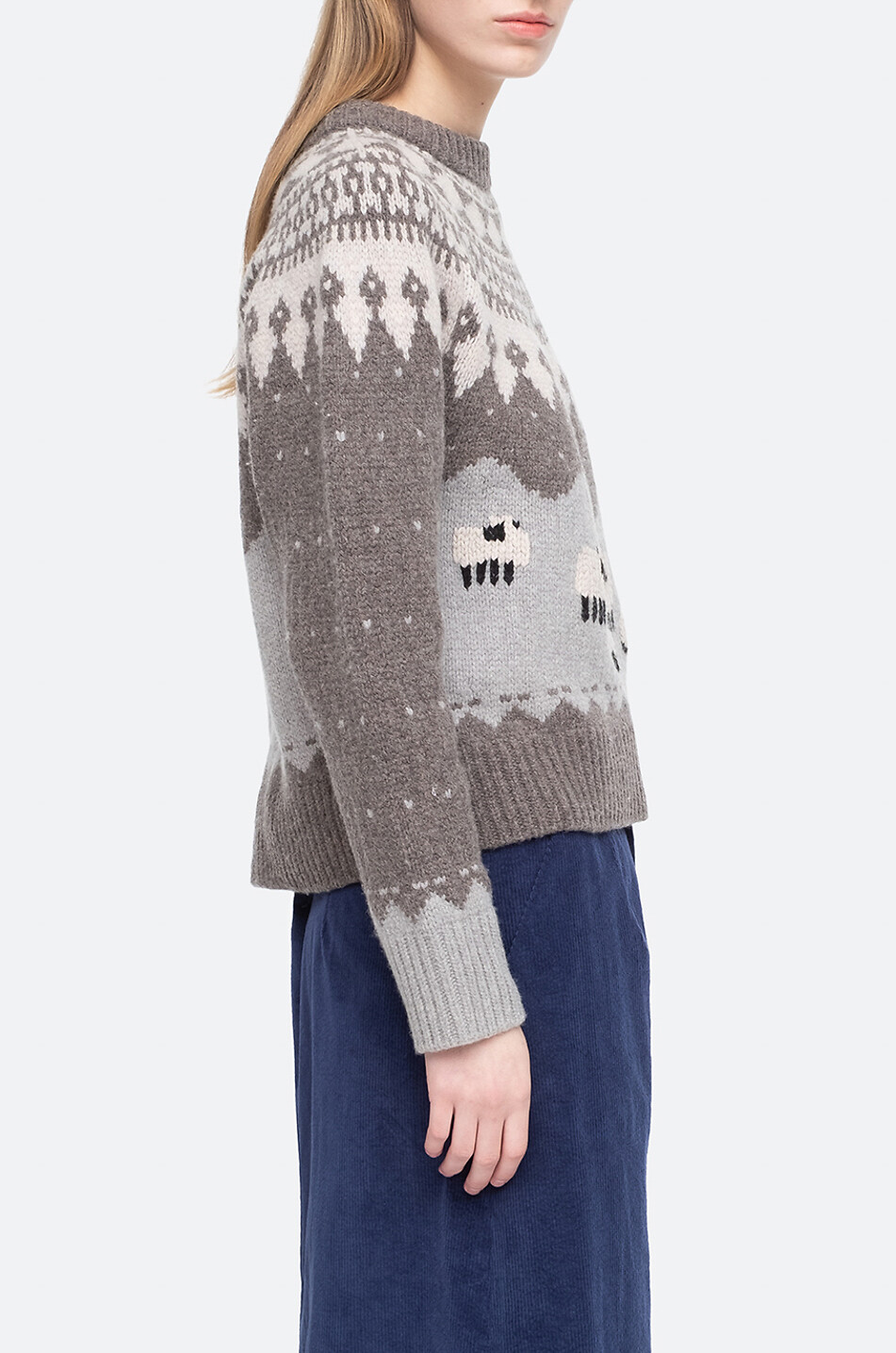 Pullover mit Rundhalsausschnitt aus Merinowolle Anja