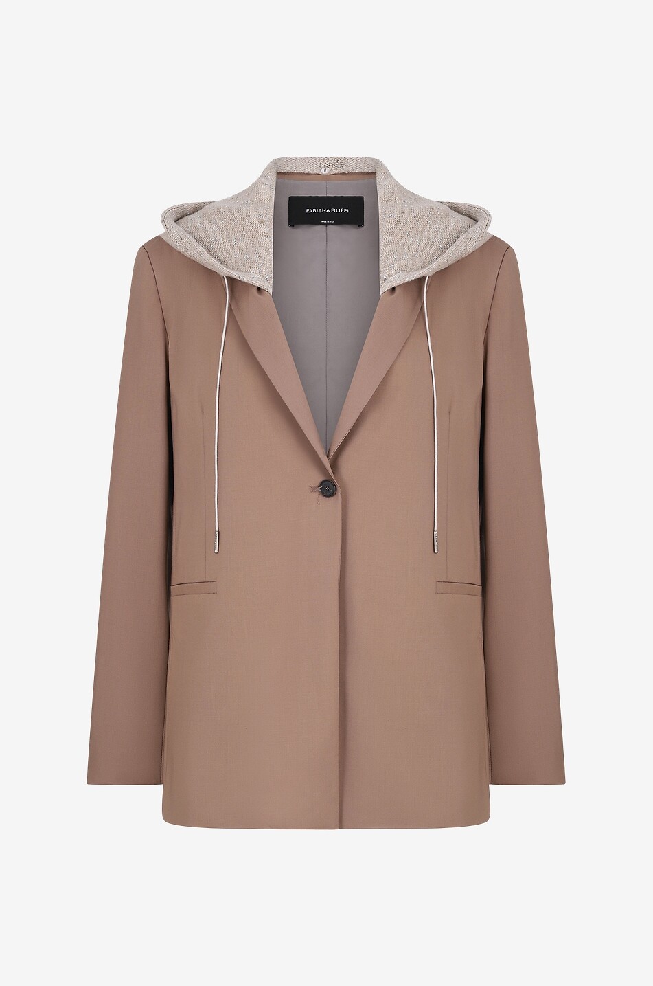 Blazer à boutonnage simple et capuche amovible Alpha