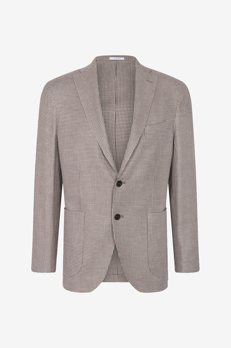 K. Jacket wool and linen houndstooth check blazer