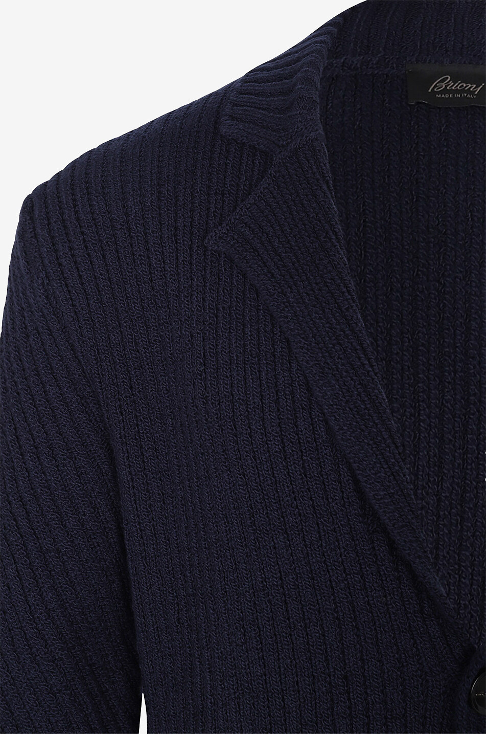 Rippstrick-Baumwoll-Cardigan im Blazer-Look