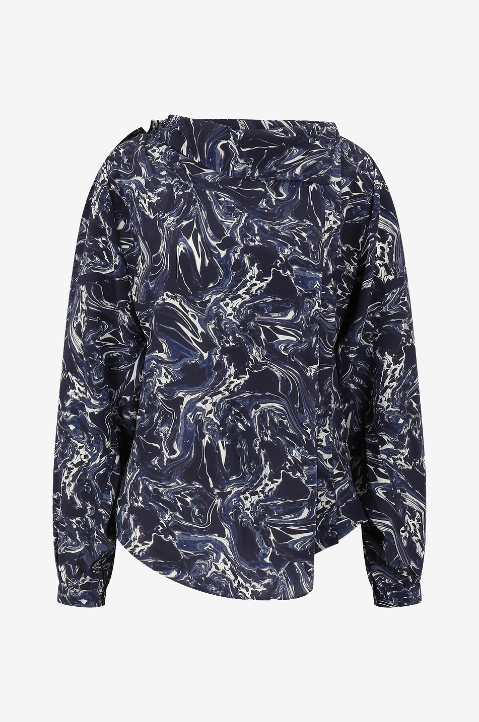 ISABEL MARANT Tiphaine marbled shirt with asymmetric buttoning Women DARK BLUE 1