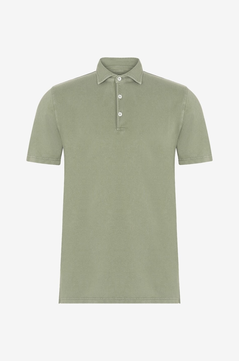 FEDELI Polo manches courtes en coton Tommy MM PI Homme VERT MOYEN 1