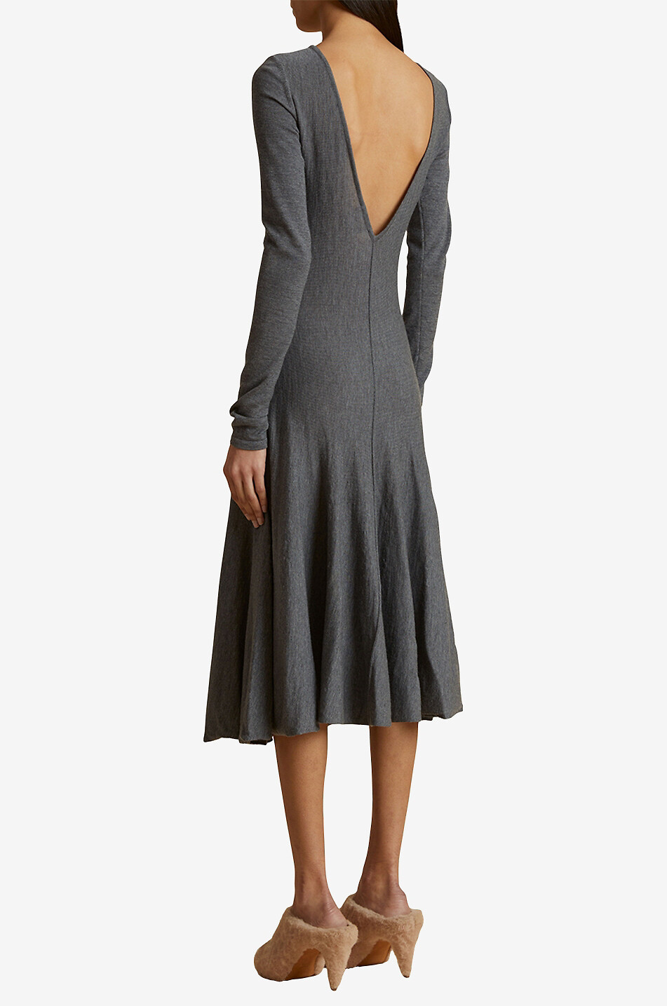 KHAITE Ausgestelltes Midi-Strickkleid Dany Damen GRAU 4