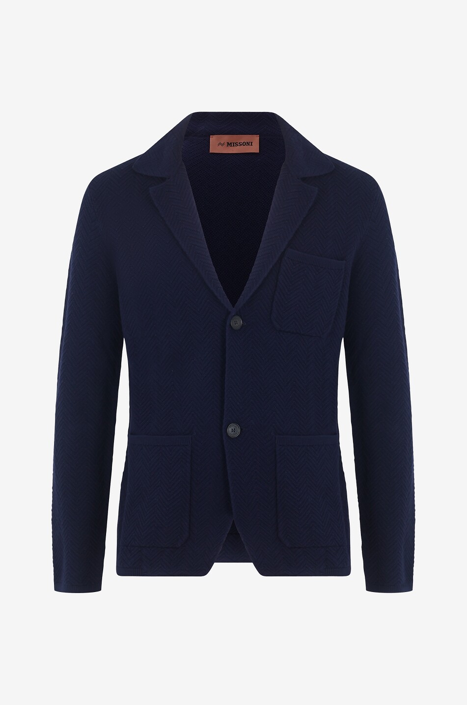 MISSONI Strick-Blazer aus Baumwolle mit Fischgräten Herren DUNKELBLAU 1