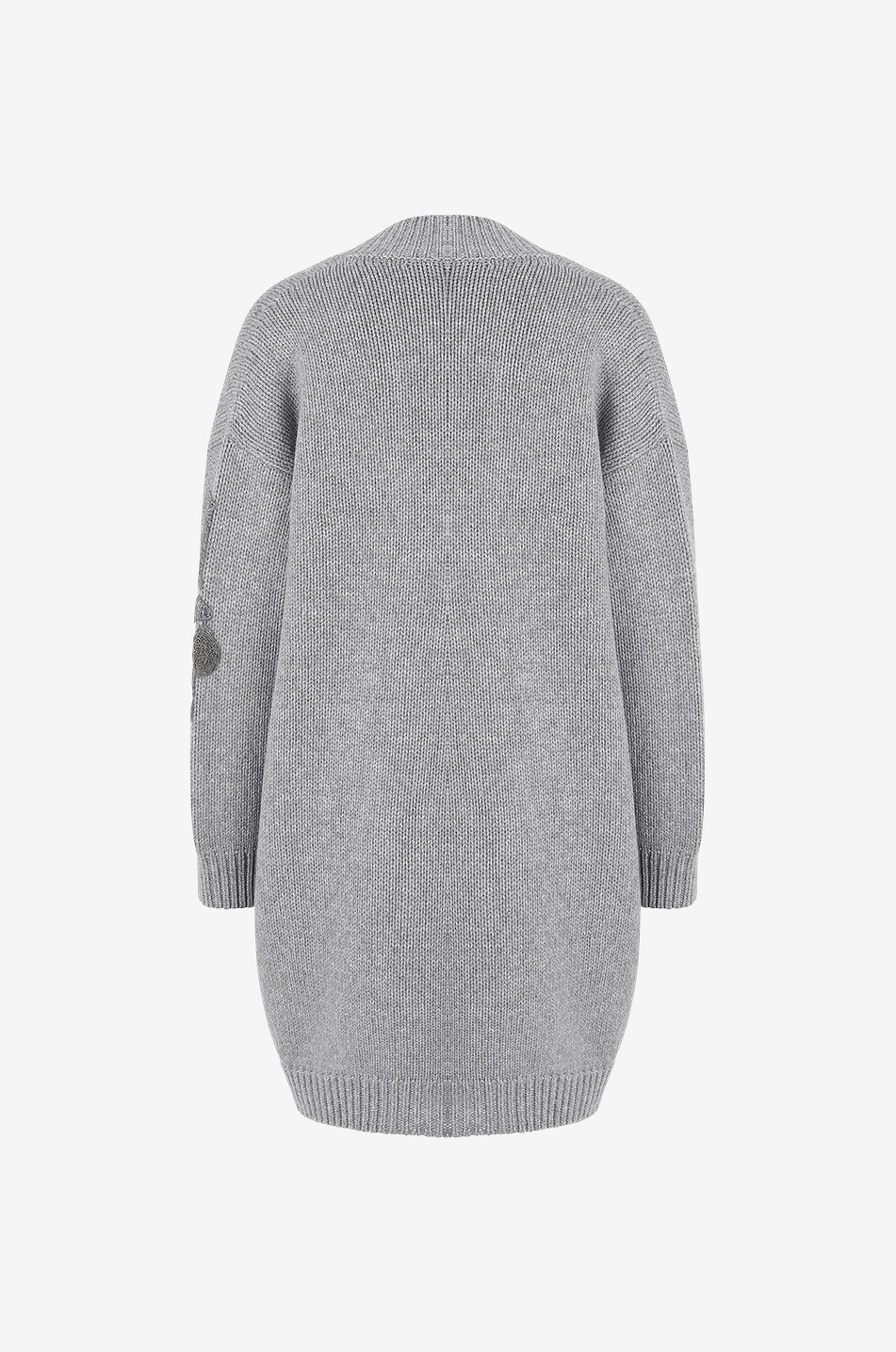 Oversize-Cardigan mit Blütenstickereien