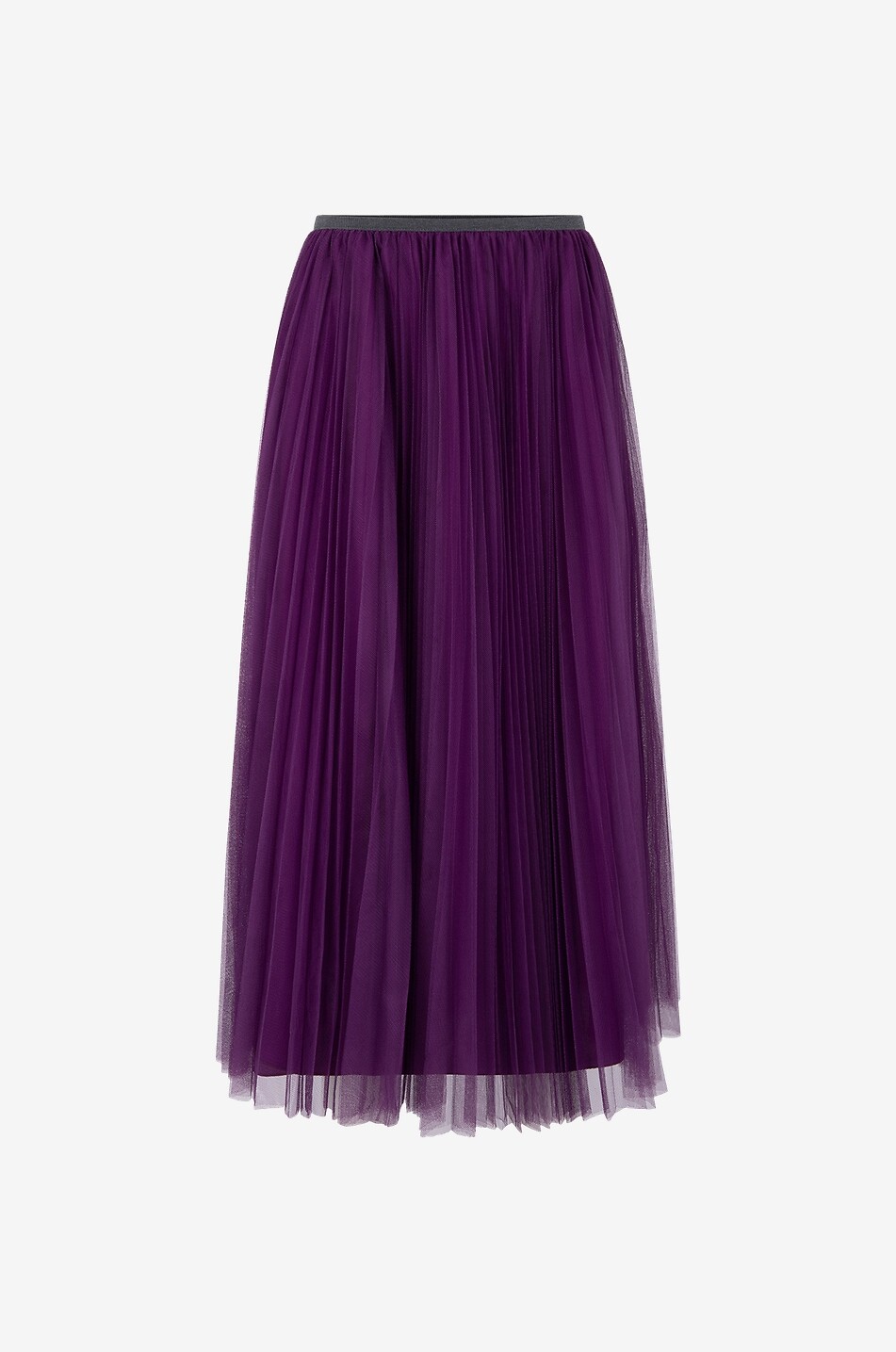 Jupe midi plissée en tulle