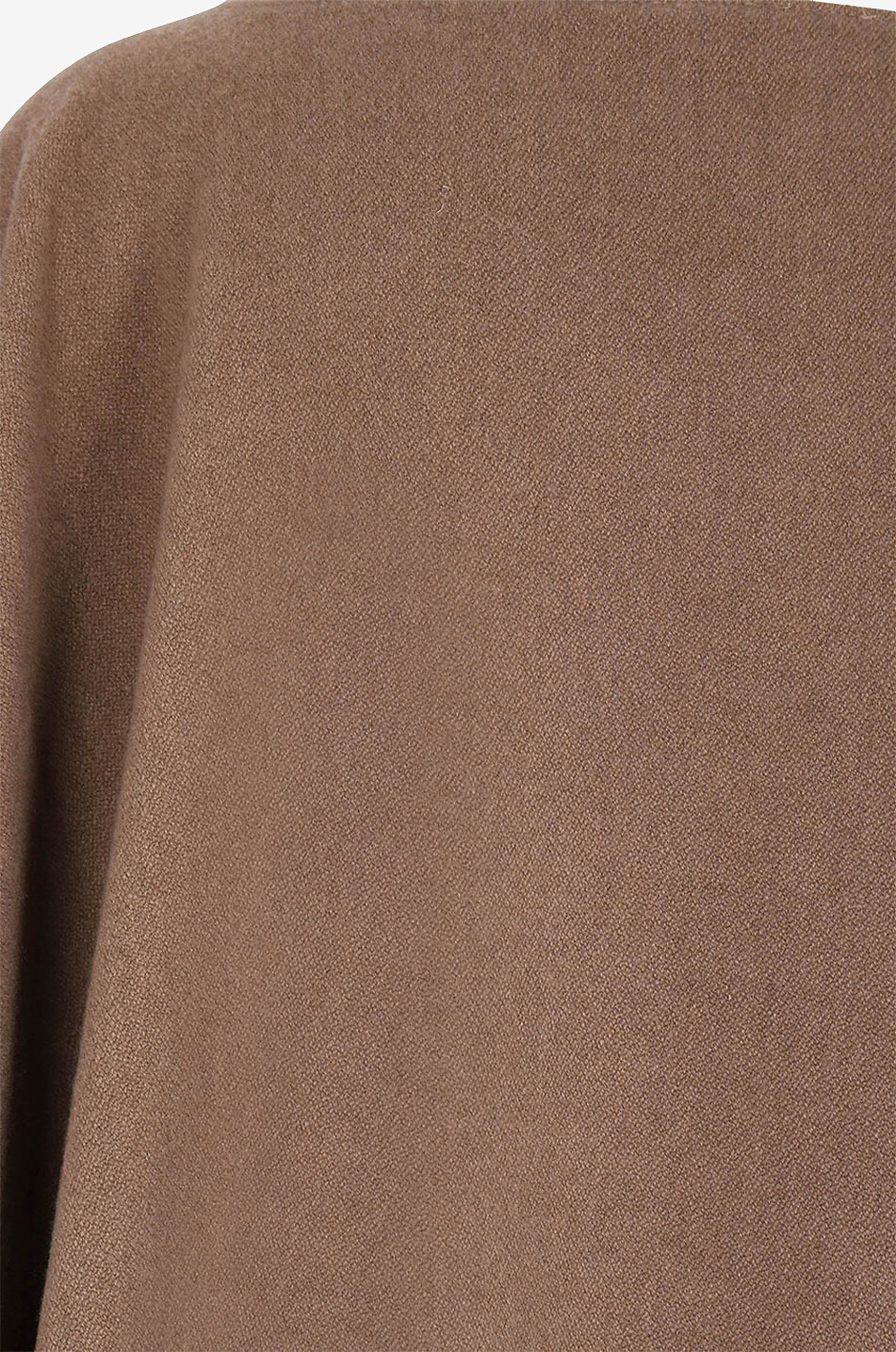 FABIANA FILIPPI Poncho chaud à franges rehaussé de sequins Femme CAMEL 3