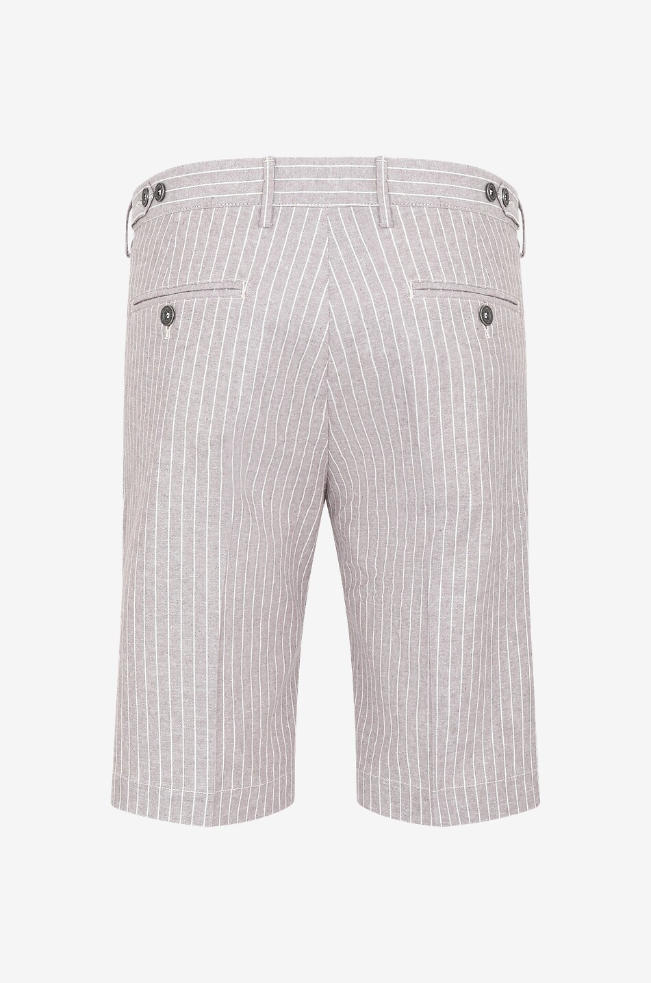 B SETTECENTO Cotton and linen striped Bermuda shorts Men MEDIUM BROWN 2