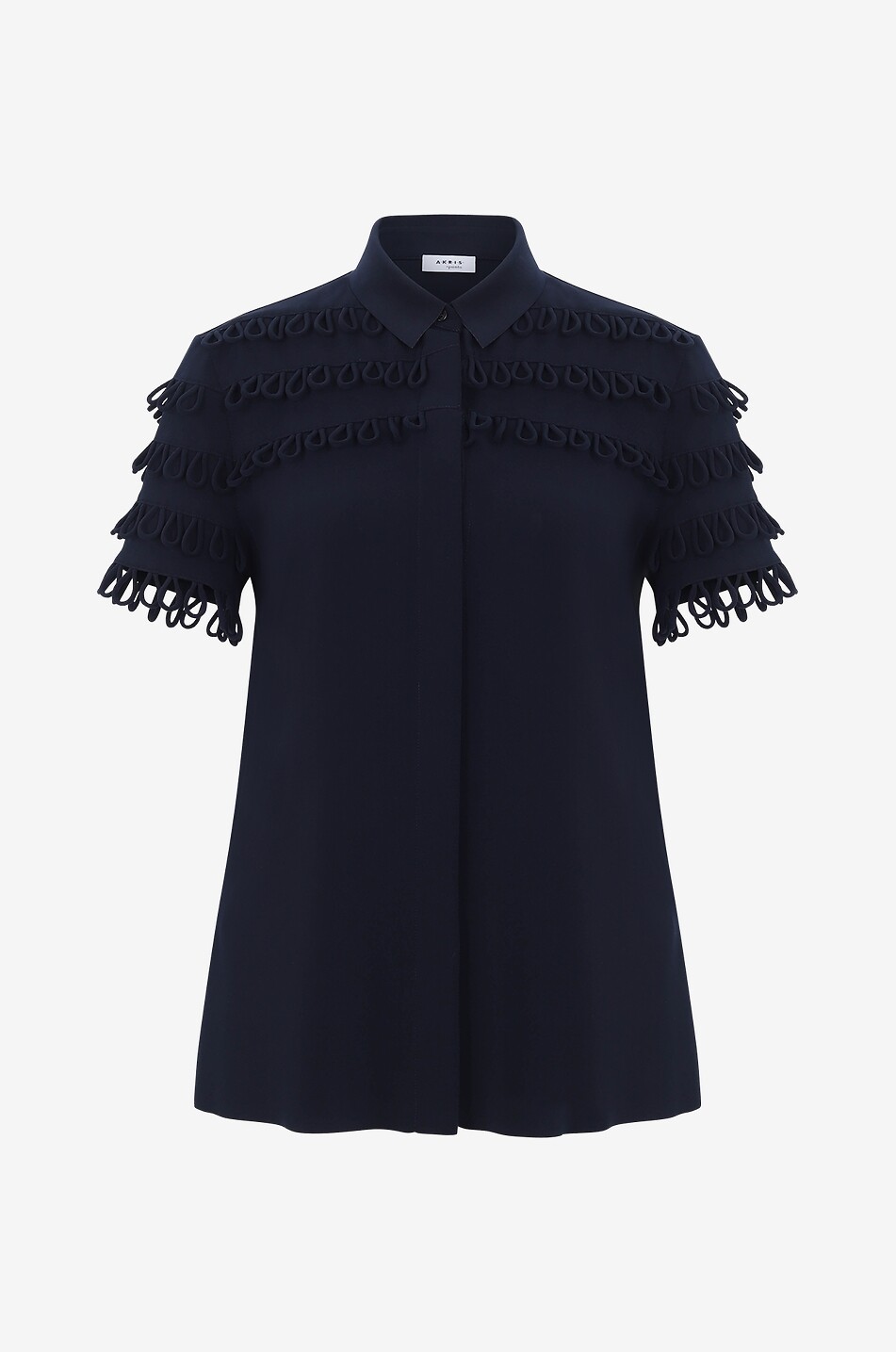 Fringed short-sleeved shirt