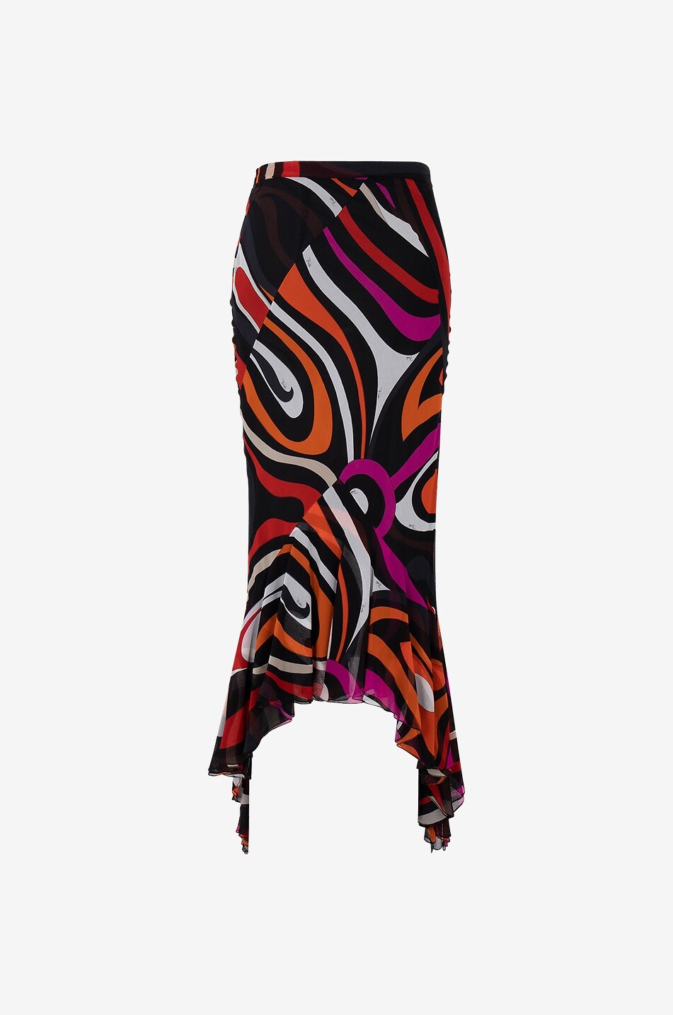 PUCCI Marmo fitted asymmetric silk skirt Women MULTI COLOURED 2 2
