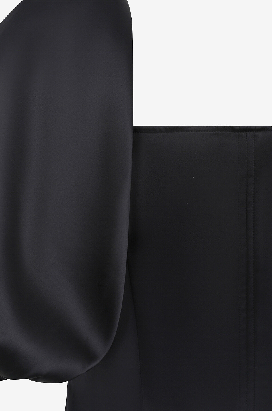 GANNI Mini robe en satin à manches bouffantes Femme NOIR 3