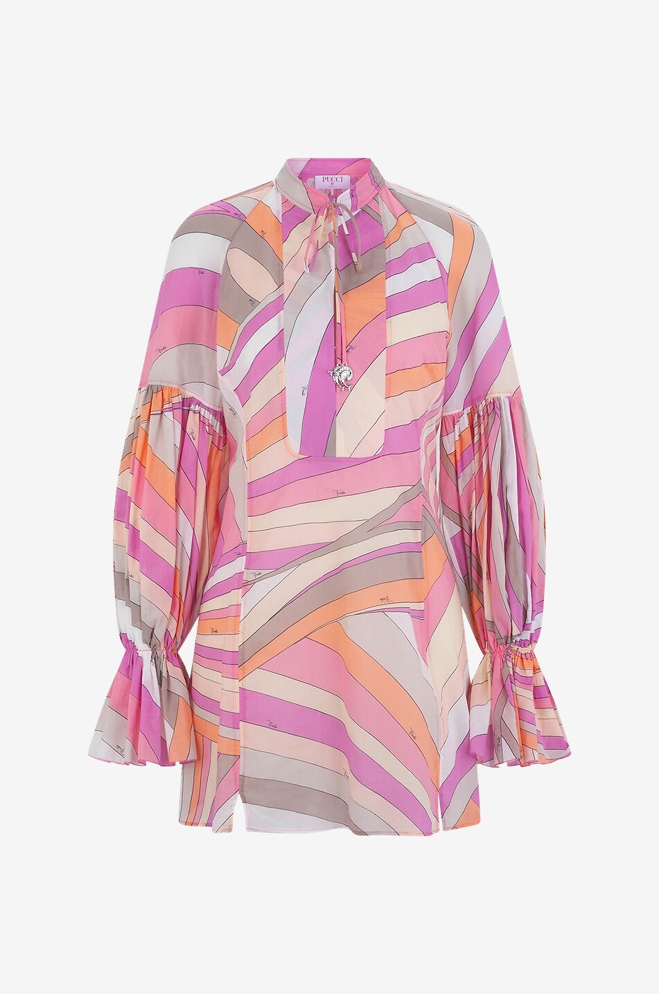 Minikleid aus Baumwollvoile Marmo