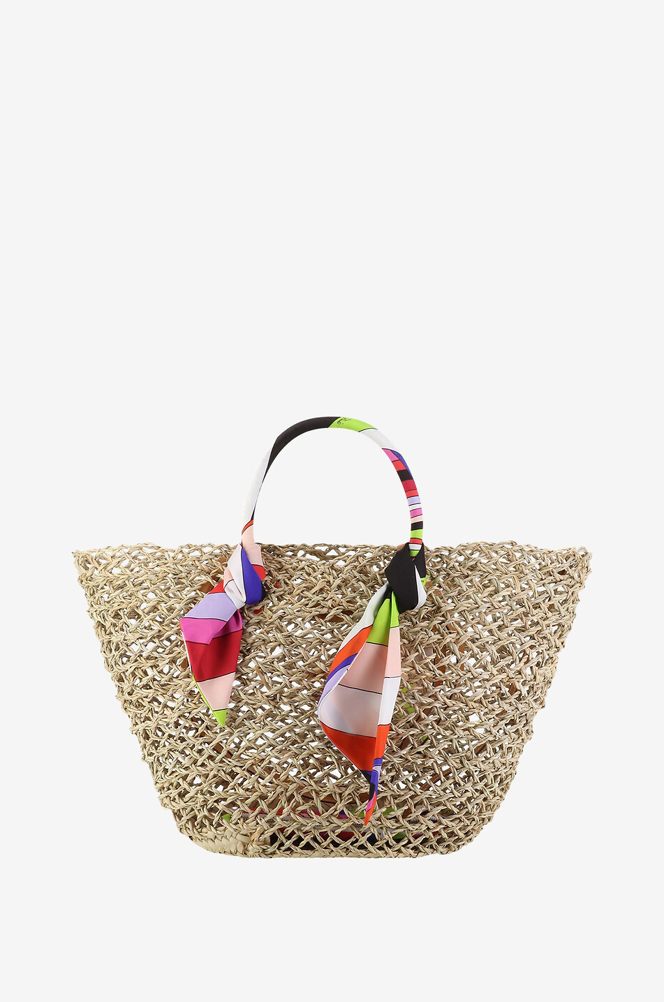 PUCCI Strohkorb mit Twill Iride Damen Farblos 4