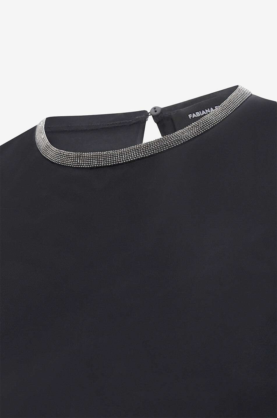 FABIANA FILIPPI Top sans manches en satin à col brillant Femme NOIR 3