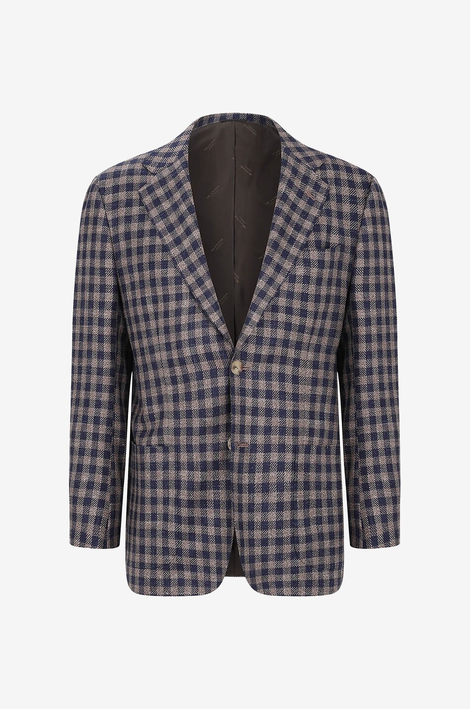 Einreihiger karierter Woll- und Kaschmirblazer