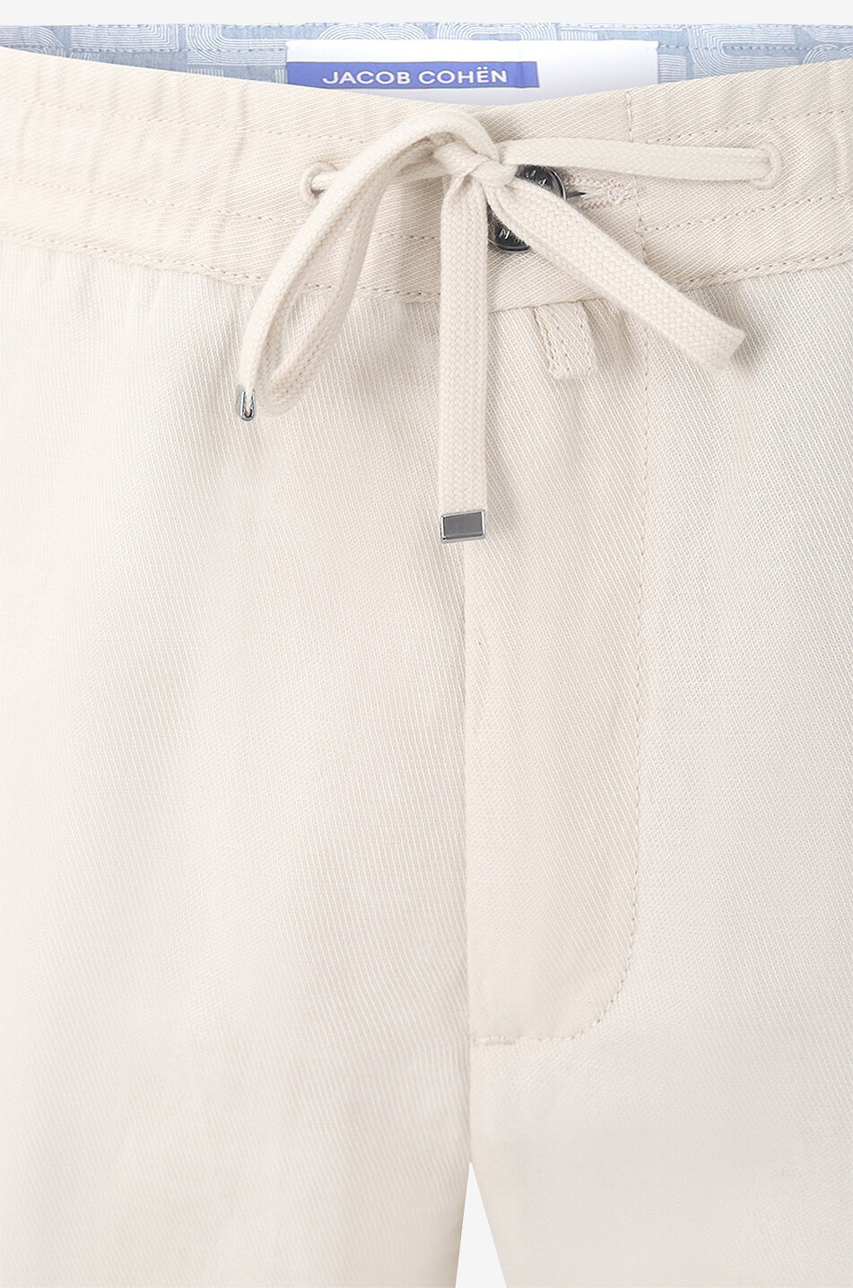 JACOB COHEN Pantalon cargo en coton et lin Homme BLANC CASSE 3
