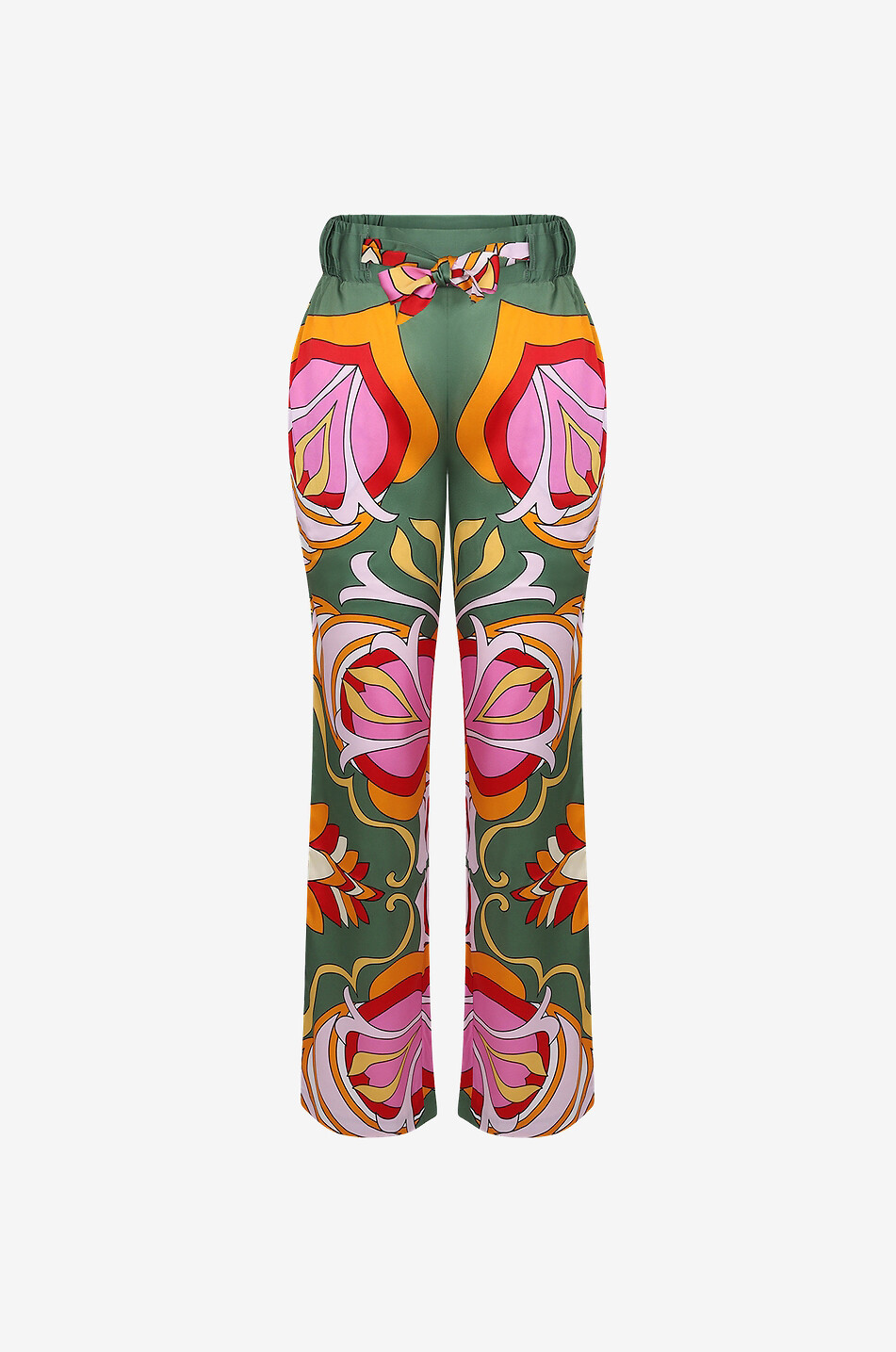 HERZEN'S ANGELEGENHEIT Printed silk straight leg trousers Women MULTI COLOURED 1