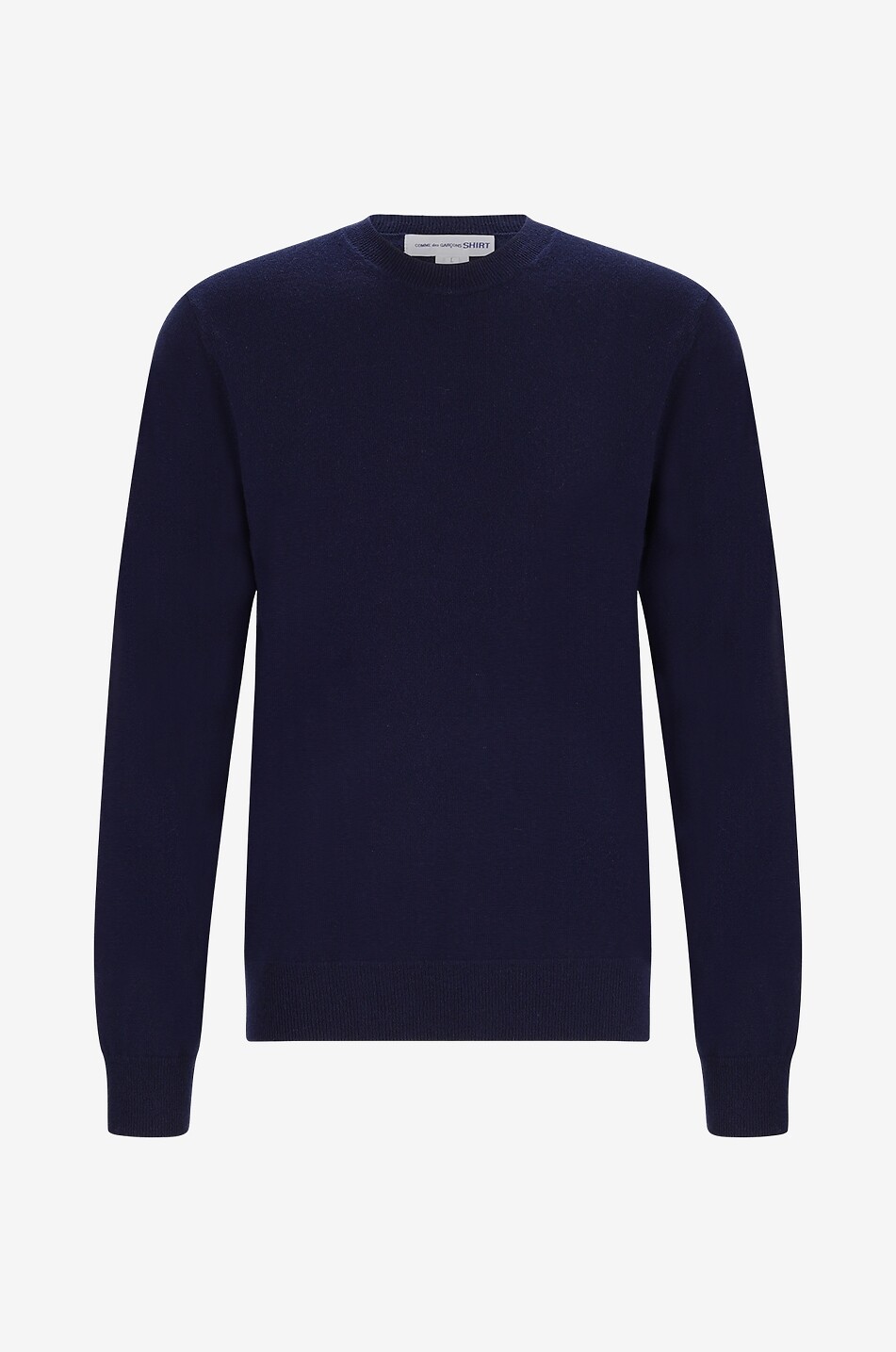 COMME DES GARCONS SHIRT Feiner Rundhalspullover aus Wolle Herren DUNKELBLAU 1
