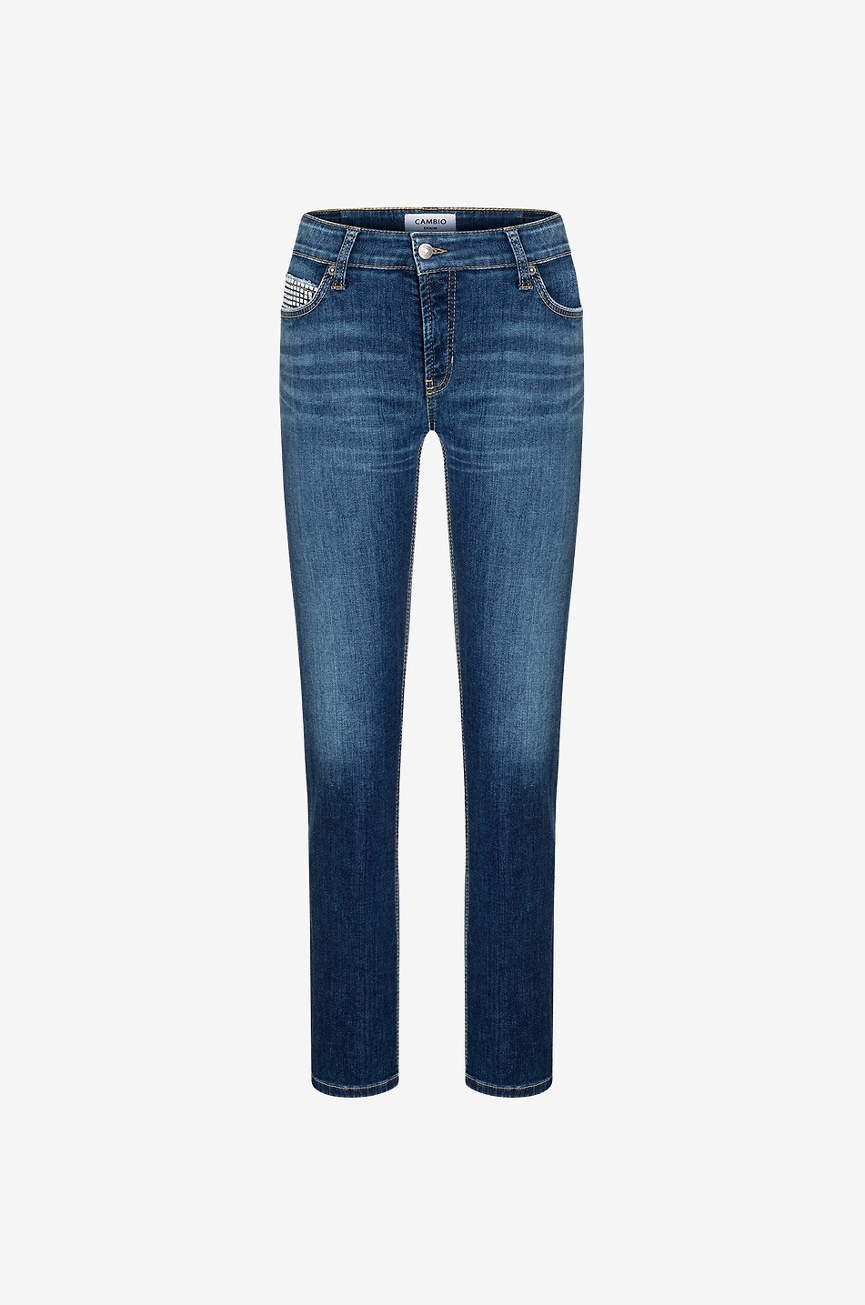 Ausgewaschene Skinny-Jeans aus Bio-Baumwolle mit Kristallen Paris