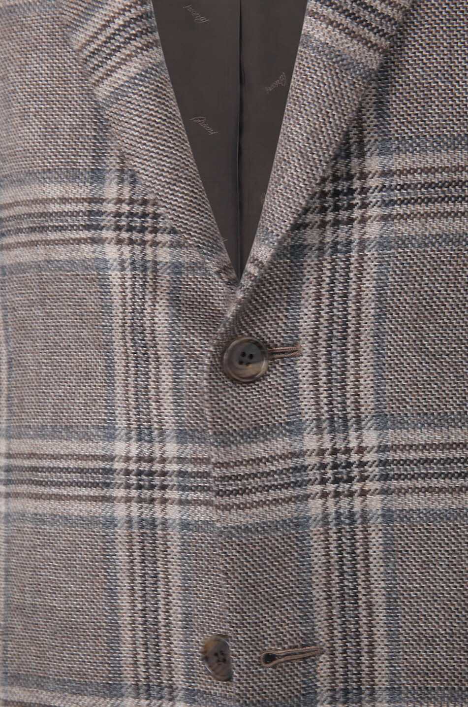 BRIONI Blazer en cachemire à carreaux Ravello Homme MARRON 3