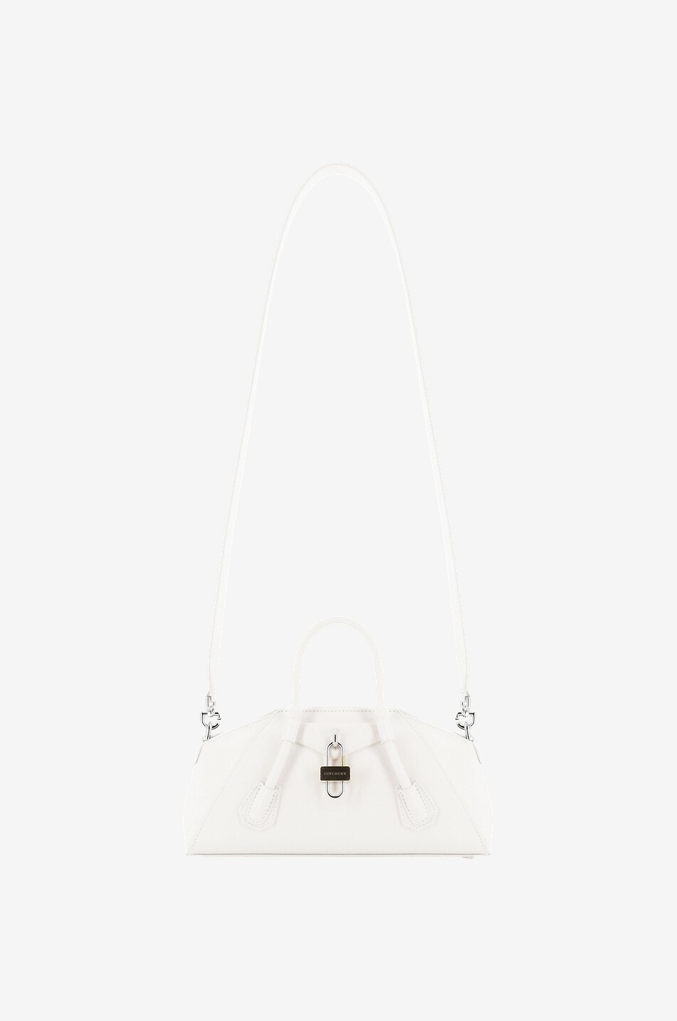 GIVENCHY Sac à main en cuir lisse Mini Antigona Stretch Femme BLANC 2