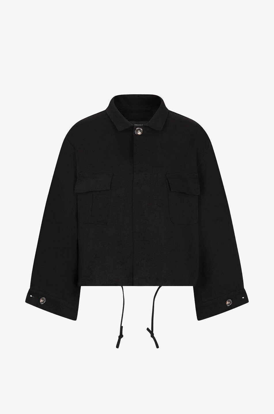 GRAHAM&MARSHALL Boxy-Utility-Jacke aus Gabardine Damen SCHWARZ 1