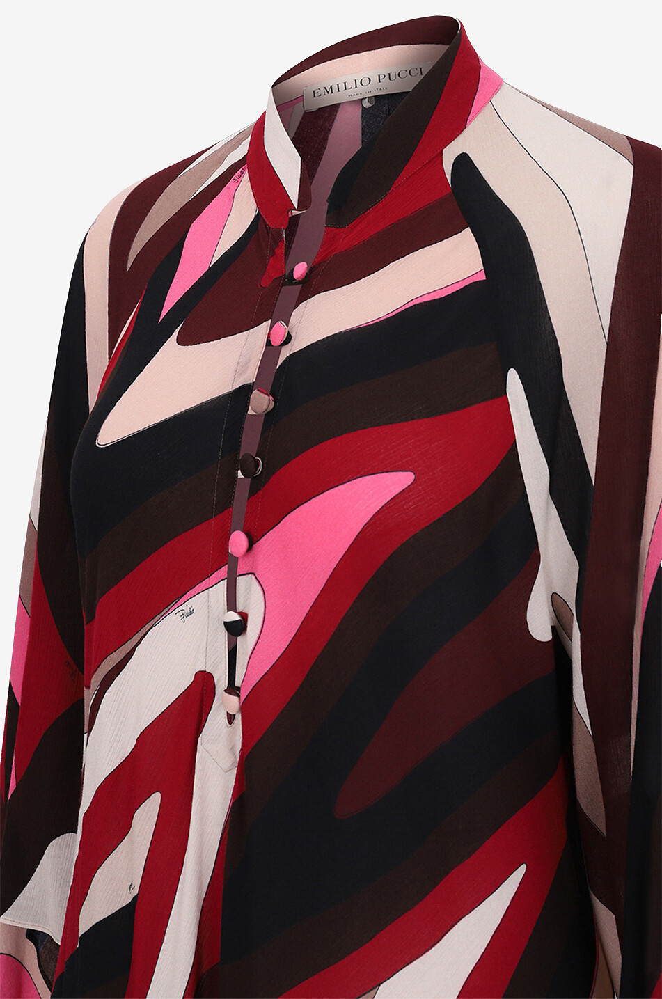 Langer Kaftan aus Crêpe Moire
