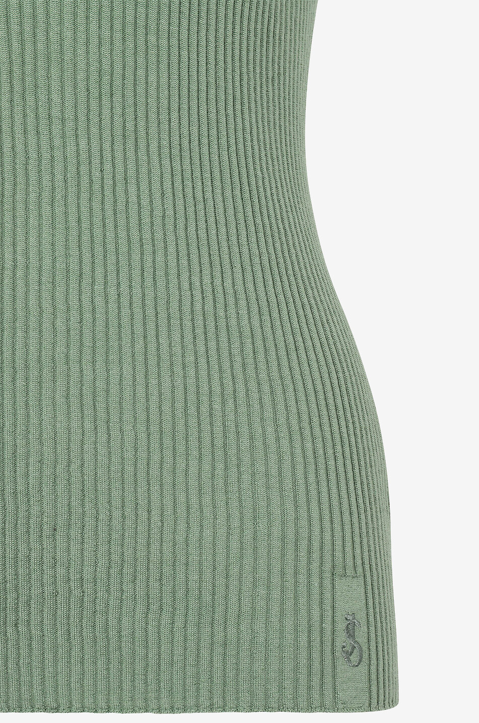 Rippstrick-Tanktop aus Wolle und Seide