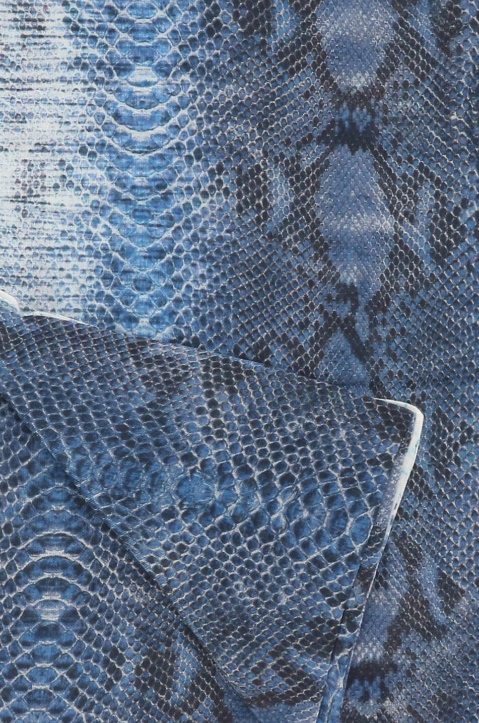 BARBARA BUI Écharpe fine en modal et cachemire motif peau de serpent Femme BLEU 2